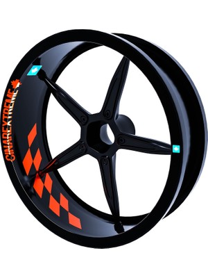 Mythriva Çınar Extreme Gp Flag Damalı Iç Jant Şeridi Sticker Reflektif, Floresan, Özel Renkler Floresan Turuncu