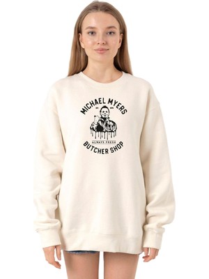 Mythriva Tshirthane Michael Myers Butcher Shop Ekru Kadın 2ip Sweatshirt P21926S1716, L
