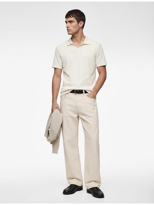 Mythriva Kısa Kollu Pamuklu Slim Fit V Yaka Polo Tişört