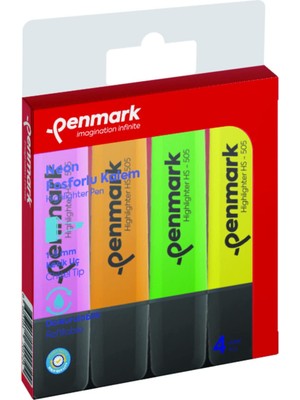 Mythriva Highlighter Neon Renkler Fosforlu Kalem 4 Lü
