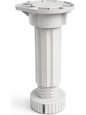 Mythriva Ayarlanabilir 1 Adet (10+2 Cm) Plastik Ayak Dolap Mobilya Tezgah Yükseltici Yükseltme Ayağı Gri