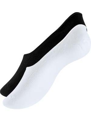 Mythriva Meristanbul 2’li Unisex Görünmez Ayak Çorabı – Siyah & Beyaz – Silikonlu Kaymaz Topuk, Bileksiz Sneaker Çorap – 35-38/39-42/43-46 (Siyah-Beyaz, 39-42)