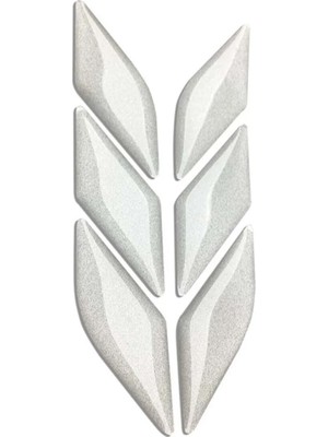Mythriva Araç Otomobil Motosiklet Bisiklet Reflektif Beyaz 6 Parça Çok Amaçlı 3D Sticker