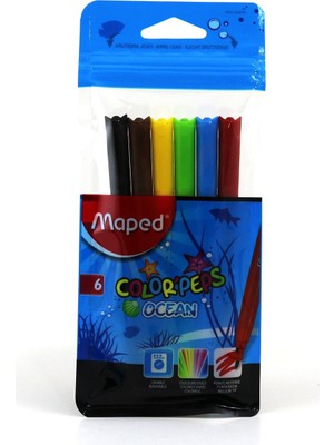 Mythriva Maped 845723 Color Peps Ocean 6 Renk Keçeli Kalem