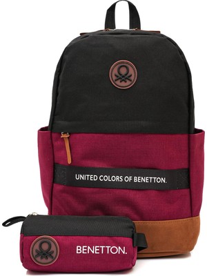 Mythriva United Colors Of Benetton Okul Çanta Seti 1307475,SIYAH-KIRMIZI Tek Ebat