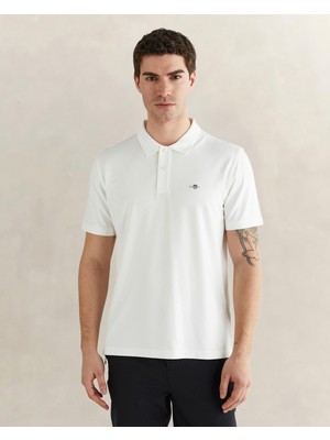 Mythriva Gant Erkek Beyaz Regular Fit Logolu Polo Yaka T-Shirt