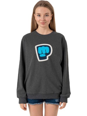 Mythriva Tshirthane Piewdiepie Active Füme Kadın 2ip Sweatshirt P24063S7509, S