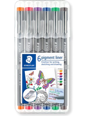 Mythriva Staedtler 30803SSB6 Pigment Liner Karışık Renk 0.3 mm 6'lı Set