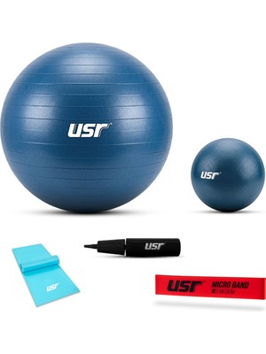Mythriva Usr 551BM 20+55 cm Pilates Topu + Pompa + 2 Lastik