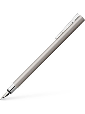 Mythriva Faber-Castell 342100 - Dolma Kalem Neo Slim Paslanmaz Çelik, Uç Genişliği M, Gümüş Mat