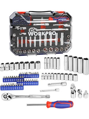 Mythriva Workpro WP202524 1/4'’ 3/8’’ Metrik 75 Parça Cr-V Profesyonel Lokma Takımı