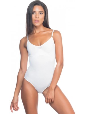 Marsilyan™- Beyaz Desenli Body Korse