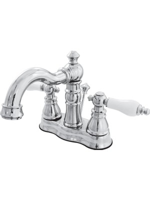 Mythriva Kingston Brass FSC1601APL American Patriot 10,16 cm Centerset Lavabo Musluğu, Pirinç Pop-Up, Cilalı Krom, 12,72 cm Ağız Erişiminde