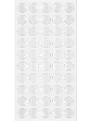 Mythriva Silikon Yapışkanlı Sünger, Çekmece ve Dolap Kapağı Ses Stoperi, Beyaz, 9mm x 1.6mm, 50'li Set
