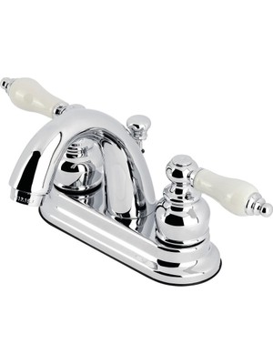 Mythriva Kingston Brass KB5611PL Restorasyon 4 Inç Centerset Lavabo Bataryası, Parlak Krom