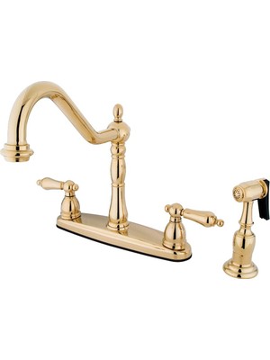 Mythriva Kingston Brass KB1752ALBS Heritage 8-Inç Centerset Kitchen Musluk, Parlatılmış Pirinç By Kingston Brass