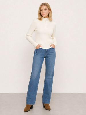 Loft New Straight Regular Fit Indigo Kadın Jean Pantolon LF2044350