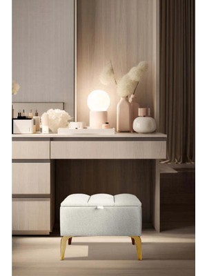 Vetra Mini Gold Royal Sandıklı Dekoratif Puf