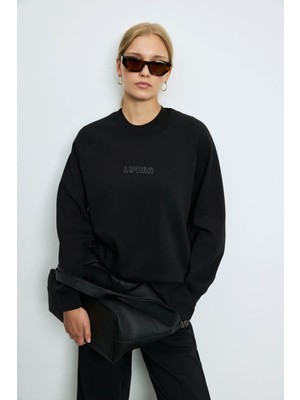 Lufian Alıce Örme Siyah Kadın Sweatshirt 122030027
