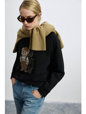 Lufian Dıamond Örme Siyah Kadın Sweatshirt 122030034