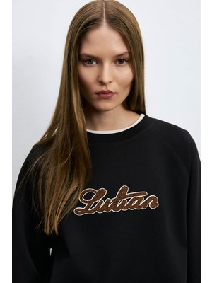 Lufian Ander Örme Siyah Kadın Sweatshirt 122030029