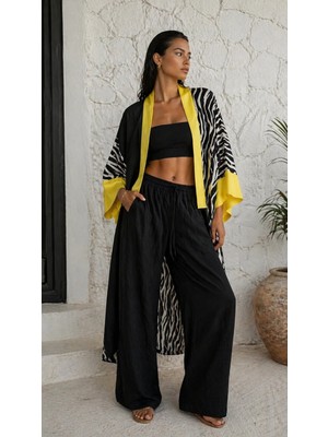 Zebra Printed Kimono Standart Beden 36-44 Beden Arası Uyumlu