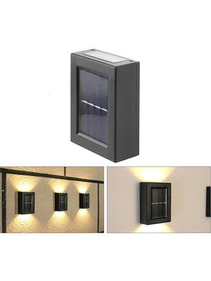 Neva Home Tekli Solar Bahçe Aydınlatması Güneş Enerjili Bahçe Aydınlatması Duvar Lambası Çift Taraflı Aplik Işık LED Işık
