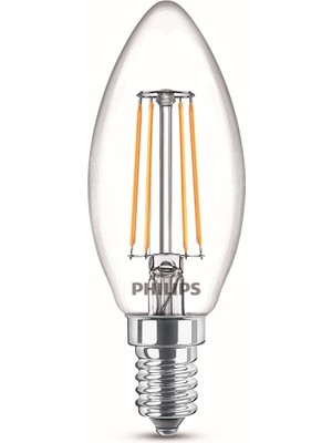 Neva Home LED Classic 40W B35 LED Mum Filament Ampul, 2700K Beyaz Işık, E14 Ince Duy, Dim Edilmez, 2'li Ekopaket