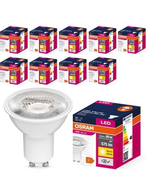 Neva Home LED Value PAR16 GU10 6.9W (80W Eşdeğeri) 3000K Sıcak Beyaz, 575 Lm, 36° Spot, Crı≥80, Cam Gövde – 10’lu Paket