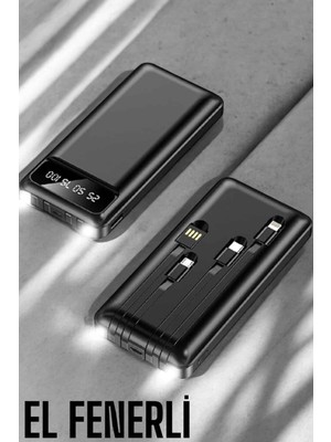 Genel Tedarik Powerbank 20.000 Mah Dijital Göstergeli LCD Ekran Uzun Pil Ömrü