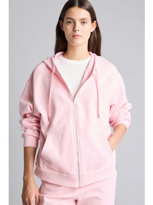 DeFacto Relax Fit Kapüşonlu Cepli Basic Fermuarlı Sweatshirt C1809AX26WN