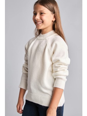 DeFacto Reglan Kol Bisiklet Yaka Triko Basic Kazak Kız Çocuk H8406A826AU