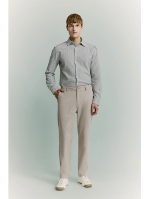DeFacto Tailored Fit Düz Paça Her Yöne Esneyen Yumuşak Tuşe Cepli Pantolon C7508AX26AU