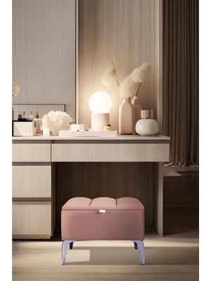 Vetra Mini Silver Royal Sandıklı Dekoratif Puf