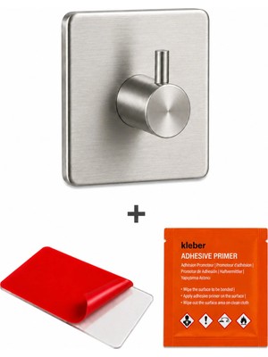 Kare Tekli Modern Banyo Askılık 45 mm | Paslanmaz Çelik | Delmeden Yapışkan Montaj