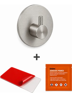 Oval Tekli Modern Banyo Askılık 45 mm | Paslanmaz Çelik | Delmeden Yapışkan Montaj