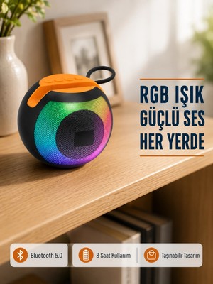 Genel Tedarik Rgb Işıklı Bluetooth Hoparlör – 360° Stereo Ses ve 8 Saat Çalma Süresi