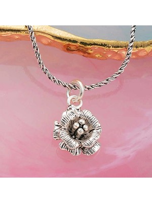 Pileli Store 925 Ayar Gümüş Gül Kadın Kolye