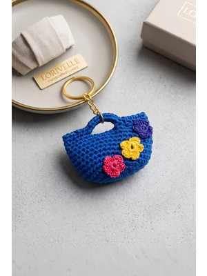 Lorivelle El Yapımı Çiçekli Örgü Mini Çanta Anahtarlık & Çanta Süsü