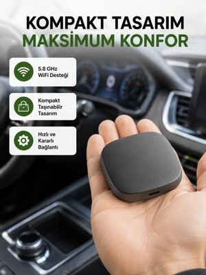 Genel Tedarik Android Auto Kablosuz Dönüştürücü Hızlı Eşleşme ve Sesli Asistan Destekli Yeni Nesil