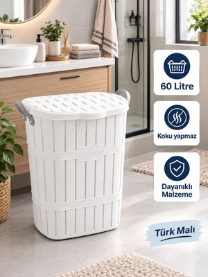 Citim Elite Bambu Kirli Çamaşır Sepeti 60 Litre