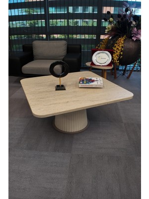Decoramis Venedik Orta Sehpa Traverten Krem Atlas - 25MM Mdf
