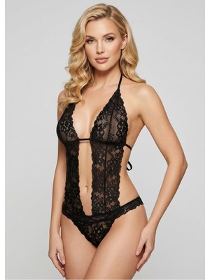 Modi Siyah Dantelli Bodysuit - 939