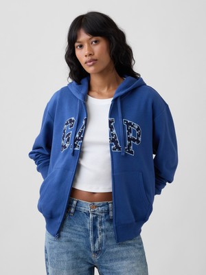 Gap Kadın Kobalt Mavisi Gap Logo Fleece Fermuarlı Sweatshirt