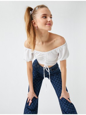 Koton Büzgülü Crop Tişört