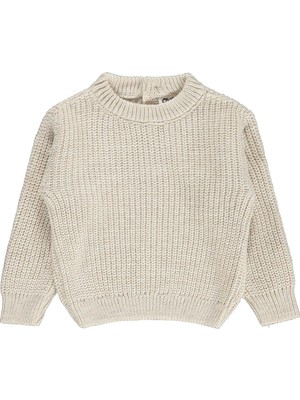 Civil Baby Arkadan Düğmeli Basic 6-18 Ay Kazak - Bej