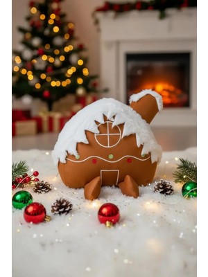 Toha 25 cm Kurabiye Ev Peluş Oyuncak Yılbaşı Dekoratif Yastık– Gingerbread House Noel Süsü🎄