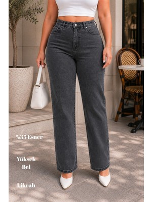 Cedy Denim Cedy Denım - Kadın Büyük Benden Boru Paça Yüksek Bel Regular Fit Likralı Pantolon  C626