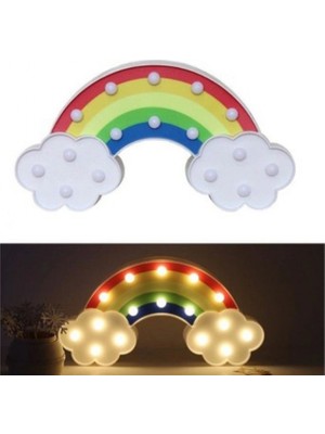 Pileli Store LED Işıklı Gökkuşağı Gece Lambası