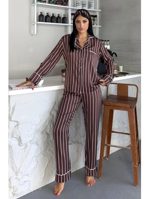 Coccolarsi Tratto Delicato Saten Uzun Pijama Takımı TRDK4903
